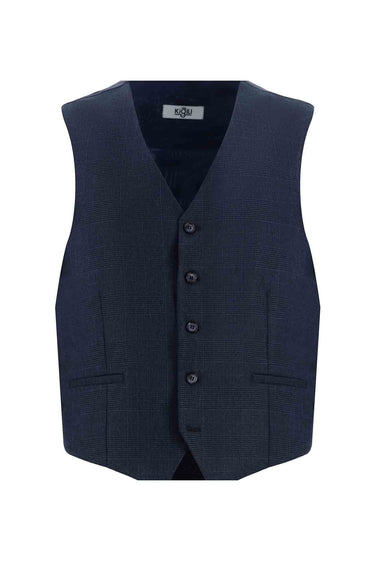 Koyu Lacivert Slim Fit Dar Kesim Yelekli Kombinli Takım Elbise