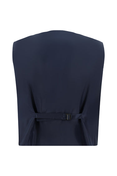 Koyu Lacivert Slim Fit Dar Kesim Yelekli Kombinli Takım Elbise