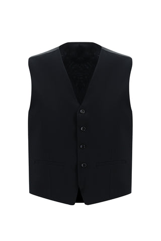  Siyah Lacivert Regular Fit Klasik Yelekli Takım Elbise