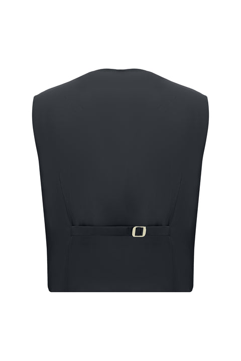 Siyah Lacivert 7 Drop Slim Fit Dar Kesim Yelekli Takım Elbise