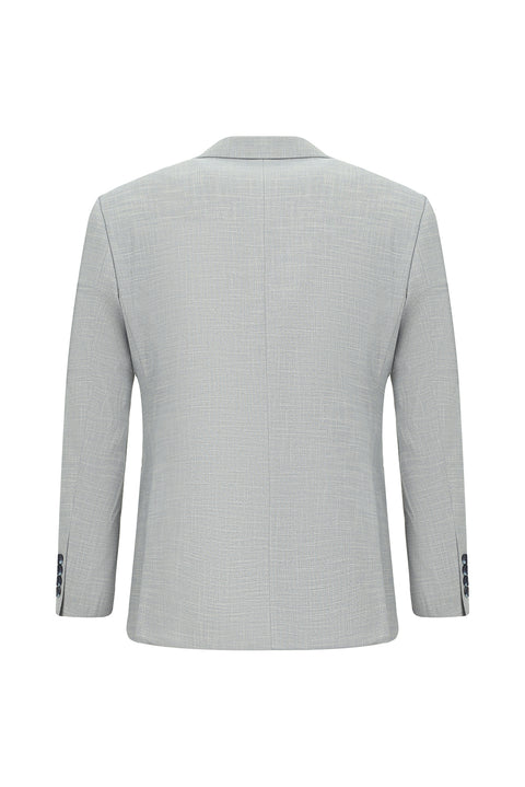 Açık Gri 7 Drop Slim Fit Dar Kesim Yelekli Kombinli Takım Elbise