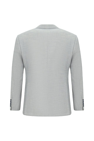  Açık Gri Slim Fit Dar Kesim Yelekli Kombinli Takım Elbise