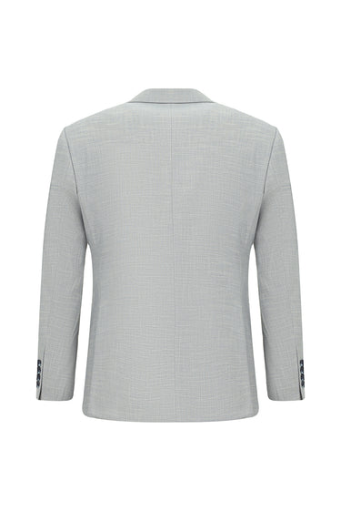  Açık Gri Slim Fit Dar Kesim Yelekli Kombinli Takım Elbise