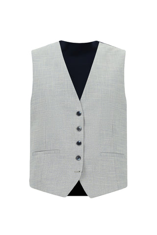  Açık Gri 7 Drop Slim Fit Dar Kesim Yelekli Kombinli Takım Elbise