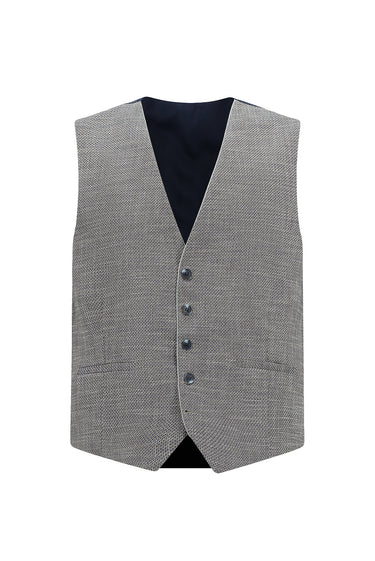 Açık Gri Slim Fit Dar Kesim Yelekli Kombinli Takım Elbise