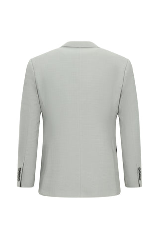  Açık Gri 7 Drop Slim Fit Dar Kesim Yelekli Kombinli Takım Elbise