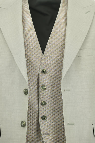  Küf Yeşili Slim Fit Dar Kesim Yelekli Kombinli Takım Elbise