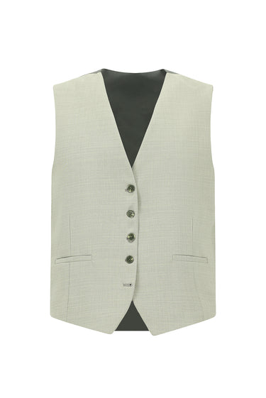 Küf Yeşili Slim Fit Dar Kesim Yelekli Kombinli Takım Elbise