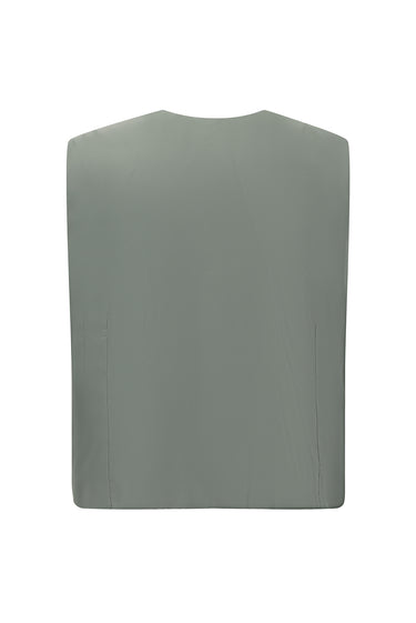 Küf Yeşili Slim Fit Dar Kesim Yelekli Kombinli Takım Elbise