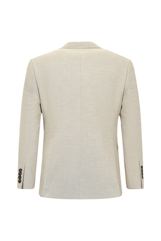  Açık Bej Slim Fit Dar Kesim Yelekli Kombinli Takım Elbise