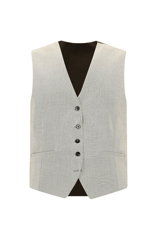  Açık Bej 7 Drop Slim Fit Dar Kesim Yelekli Kombinli Takım Elbise