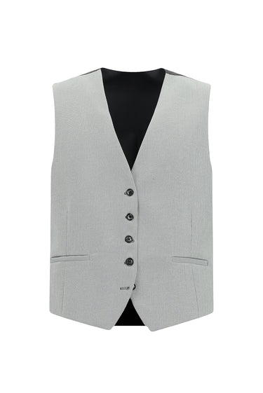 Açık Gri 6 Drop Regular Fit Standart Kesim Yelekli Kombinli Takım Elbise