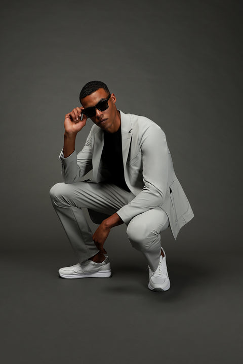 Açık Gri Techno-Line 7 Drop Super Slim Fit Eksra Dar Kesim Takım Elbise