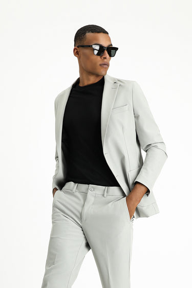  Açık Gri Techno-Line Super Slim Fit Ekstra Dar Kesim Klasik Takım Elbise