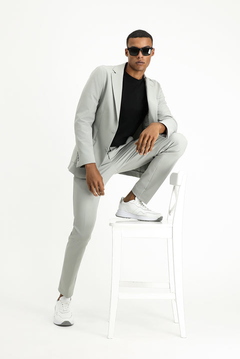 Açık Gri Techno-Line 7 Drop Super Slim Fit Eksra Dar Kesim Takım Elbise