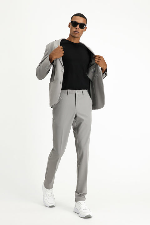 Açık Füme Techno-Line 7 Drop Super Slim Fit Eksra Dar Kesim Takım Elbise