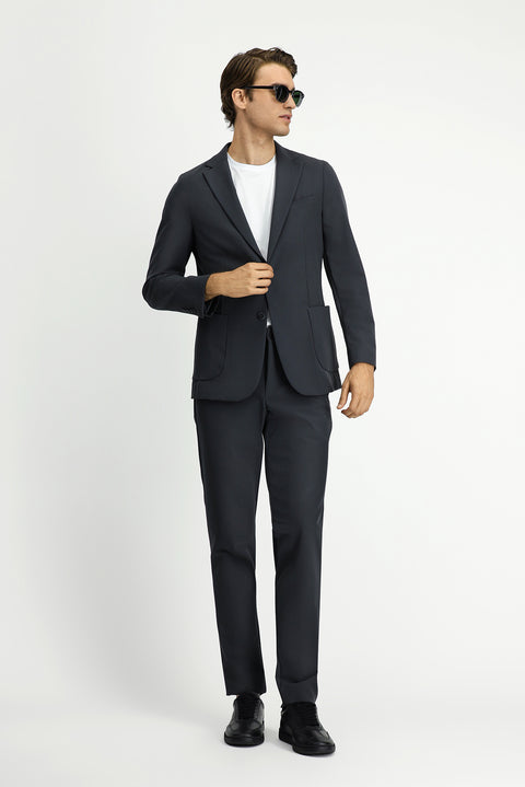 Koyu Füme Techno-Line 7 Drop Super Slim Fit Eksra Dar Kesim Takım Elbise