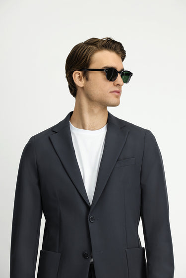 Koyu Füme Techno-Line Super Slim Fit Ekstra Dar Kesim Klasik Takım Elbise