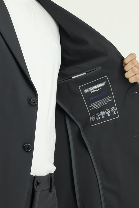 Koyu Füme Techno-Line 7 Drop Super Slim Fit Eksra Dar Kesim Takım Elbise