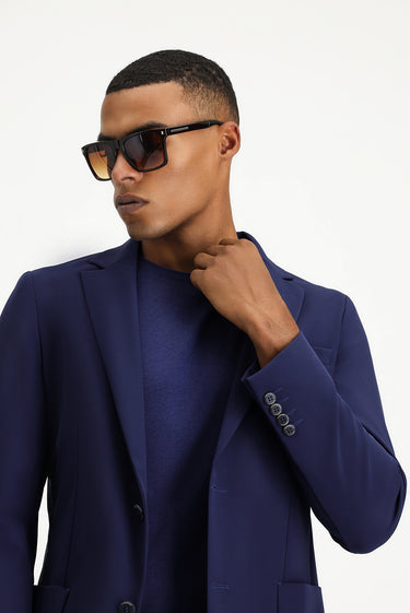  Orta Lacivert Techno-Line Super Slim Fit Ekstra Dar Kesim Klasik Takım Elbise