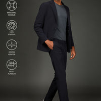 Koyu Lacivert Techno-Line Super Slim Fit Ekstra Dar Kesim Klasik Takım Elbise