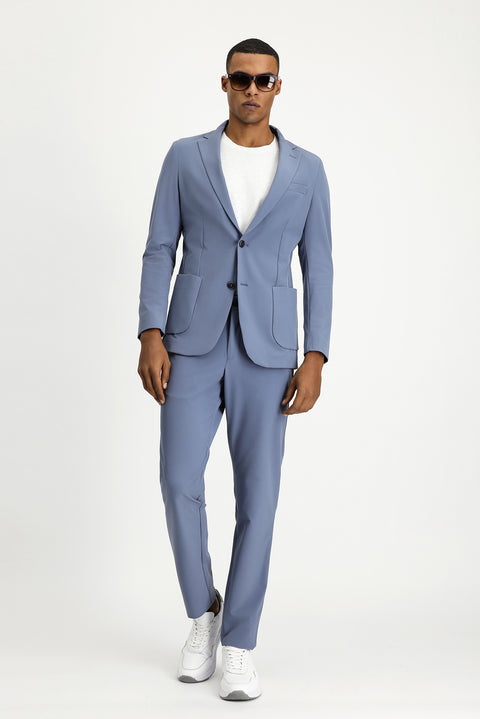 Koyu Mavi  Techno-Line 7 Drop Super Slim Fit Eksra Dar Kesim Takım Elbise