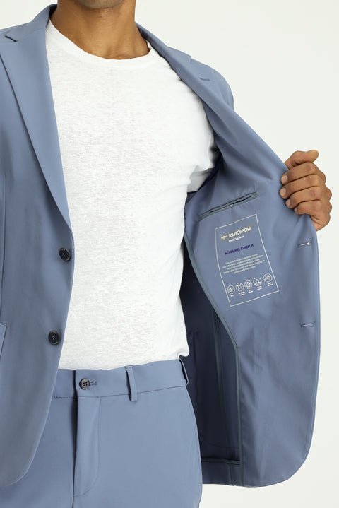 Koyu Mavi  Techno-Line 7 Drop Super Slim Fit Eksra Dar Kesim Takım Elbise