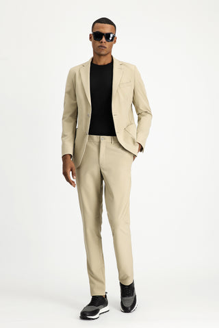  Orta Bej Techno-Line Super Slim Fit Ekstra Dar Kesim Klasik Takım Elbise