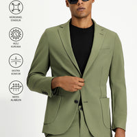 Orta Haki Techno-Line 7 Drop Super Slim Fit Eksra Dar Kesim Takım Elbise