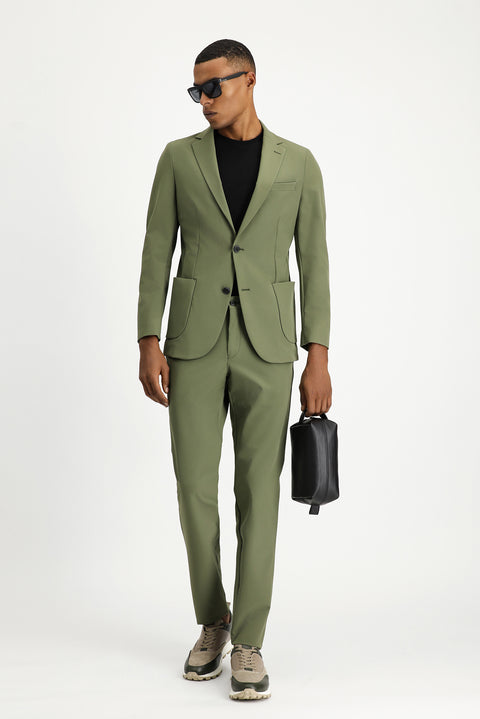 Orta Haki Techno-Line 7 Drop Super Slim Fit Eksra Dar Kesim Takım Elbise