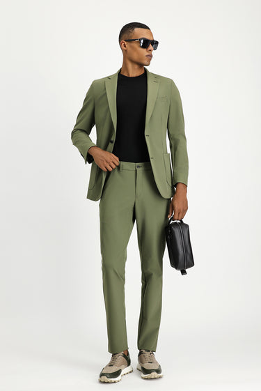  Orta Haki Techno-Line Super Slim Fit Ekstra Dar Kesim Klasik Takım Elbise
