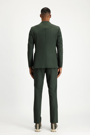 Koyu Yeşil Techno-Line Super Slim Fit Ekstra Dar Kesim Klasik Takım Elbise
