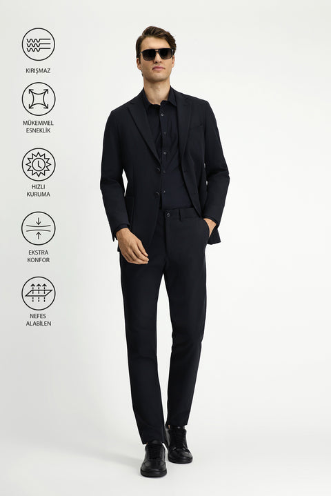 Koyu Antrasit Techno-Line 7 Drop Super Slim Fit Eksra Dar Kesim Takım Elbise