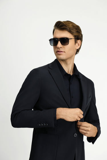 Koyu Antrasit Techno-Line Super Slim Fit Ekstra Dar Kesim Klasik Takım Elbise