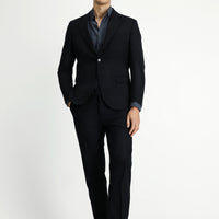 Siyah 7 Drop Slim Fit Dar Kesim Mevsimlik Likralı Esnek Takım Elbise