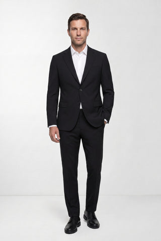  Siyah 7 Drop Slim Fit Dar Kesim Mevsimlik Likralı Esnek Takım Elbise