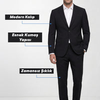 Black 7 Drop Slim Fit Narrow Cut Seasonal Lycra Stretch Suit
