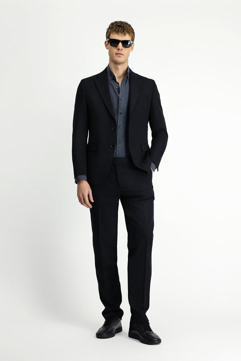 Siyah 7 Drop Slim Fit Dar Kesim Mevsimlik Likralı Esnek Takım Elbise