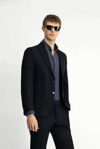  Siyah 7 Drop Super Slim Fit Ekstra Dar Kesim Mevsimlik Likralı Esnek Takım Elbise