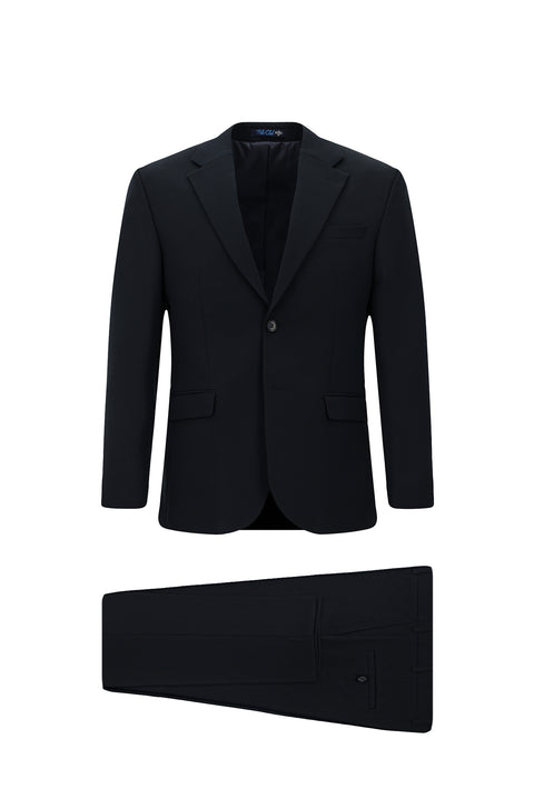 Koyu Lacivert 7 Drop Slim Fit Dar Kesim Mevsimlik Likralı Esnek Takım Elbise