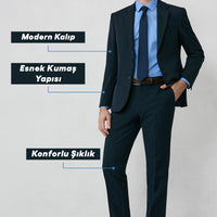Dark Navy 7 Drop Slim Fit Narrow Cut Seasonal Lycra Stretch Suit