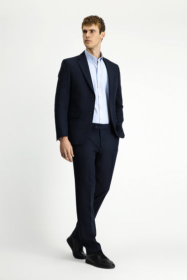  Koyu Lacivert Slim Fit Dar Kesim Klasik Takım Elbise