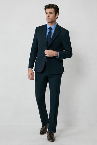  Koyu Lacivert 7 Drop Slim Fit Dar Kesim Mevsimlik Likralı Esnek Takım Elbise