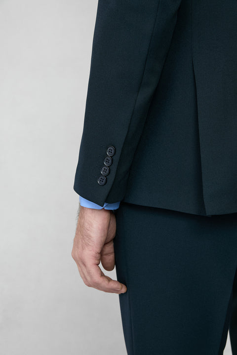 Koyu Lacivert 7 Drop Slim Fit Dar Kesim Mevsimlik Likralı Esnek Takım Elbise