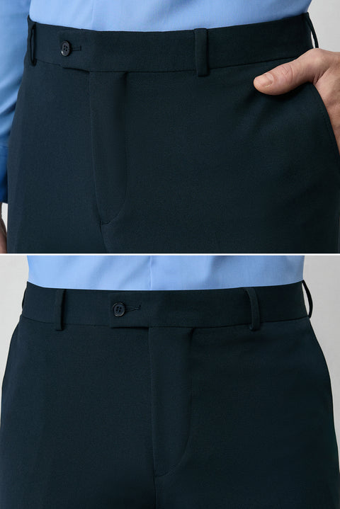 Koyu Lacivert 6 Drop Regular Fit Standart Kesim Mevsimlik Likralı Esnek Takım Elbise