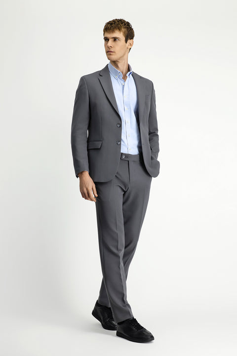 Koyu Antrasit 7 Drop Slim Fit Dar Kesim Mevsimlik Likralı Esnek Takım Elbise