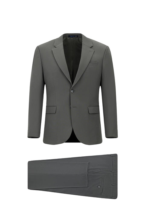 Koyu Antrasit 7 Drop Slim Fit Dar Kesim Mevsimlik Likralı Esnek Takım Elbise