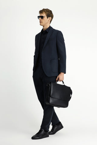  Siyah Regular Fit Beli Lastikli Modal Karışımlı Takım Elbise