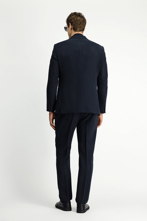 Siyah 6 Drop Regular Fit Standart Kesim Beli Lastikli Torba Cep Modal Karışımlı Takım Elbise