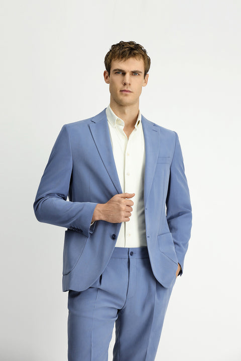 Mavi 6 Drop Regular Fit Standart Kesim Beli Lastikli Torba Cep Modal Karışımlı Takım Elbise